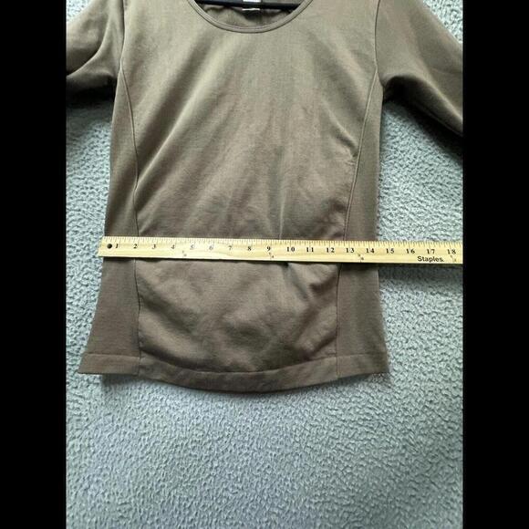 Womens Shirt XS Basic Long Sleeve Top Slim Fit Stretchy Crew Neck - Picture 6 of 9